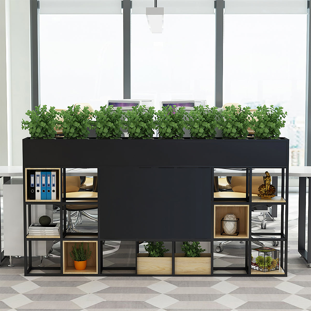 Multi-Functional Iron Frame Divider Storage Shelf for Offices & Living Room