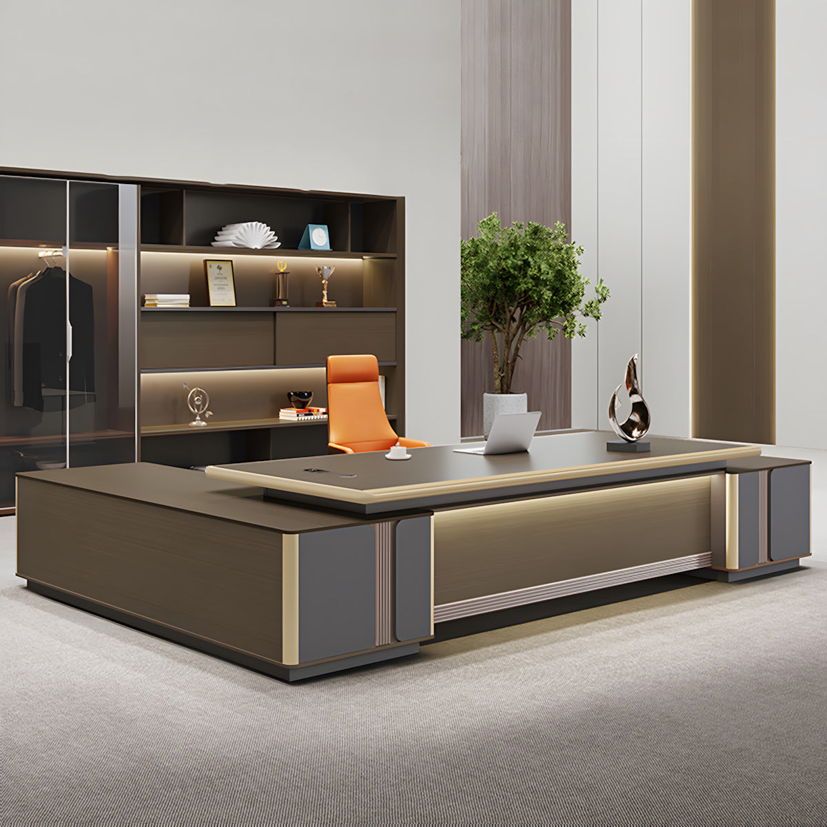 CEO's Exclusive Office Furniture - Executive L-Shaped Desk with Drawer –  Zimasya Furniture Store, image size:1200x1200