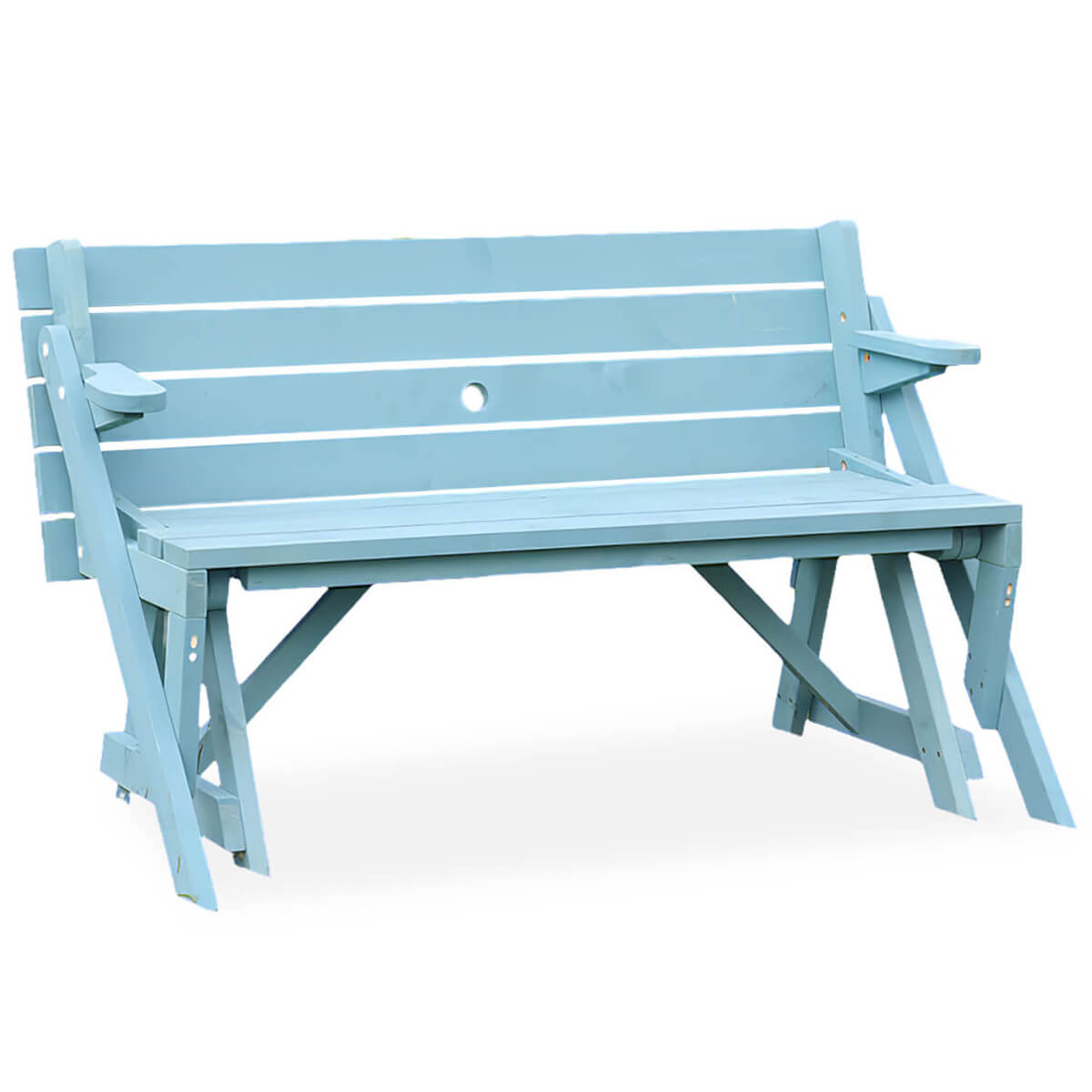 Wood Outdoor Folding Patio Bench with Backrest – Zimasya Furniture Store