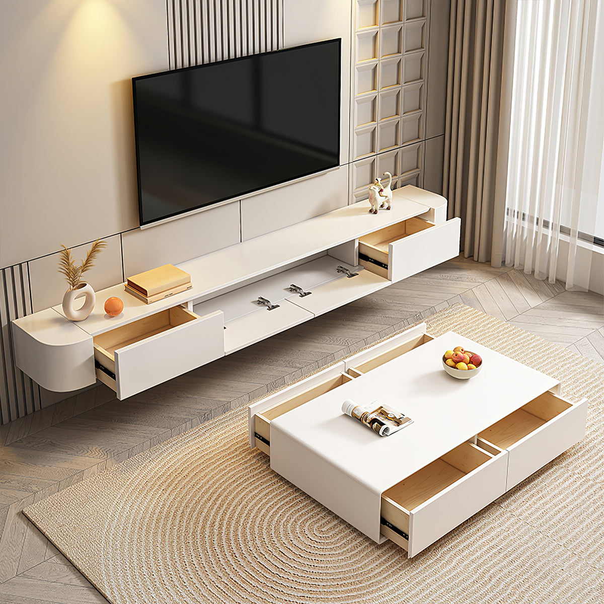 Modern Floating Storage TV Cabinet for Living Room