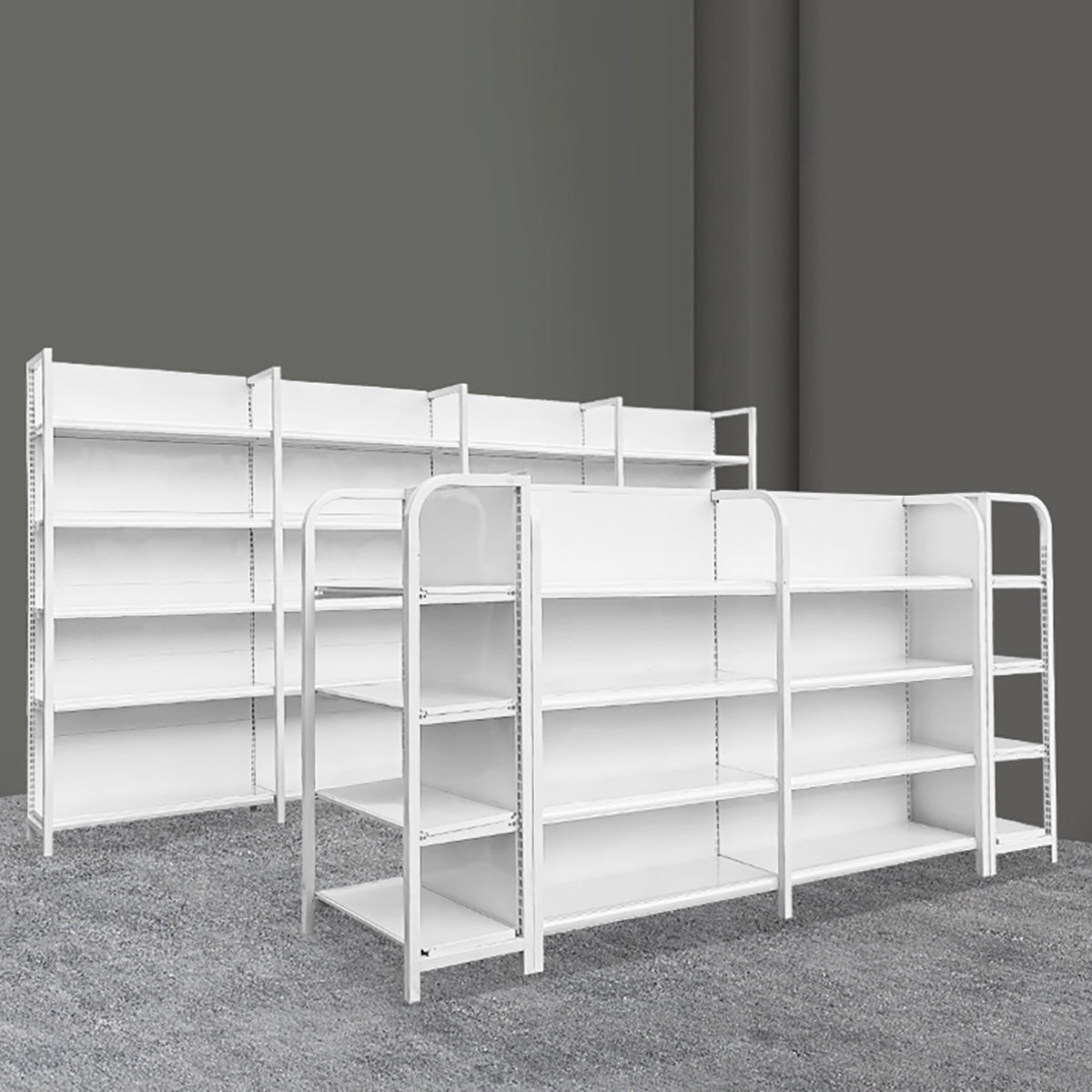 Modern Adjustable Multi-Tier Display Shelf for Supermarkets & Pharmacies