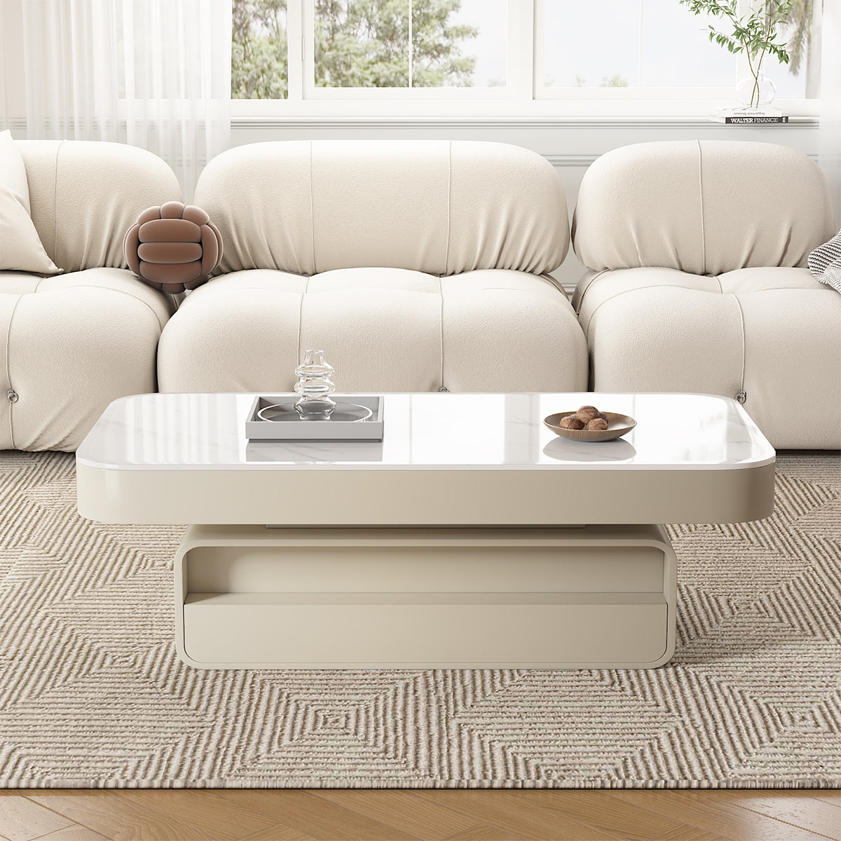 Modern Coffee Table with Rectangular for Living Room
