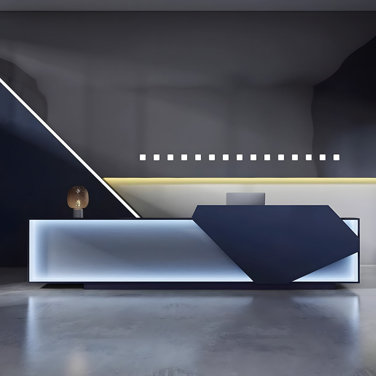 Luxury Company Lobby Reception Desk with Storage Cabinet