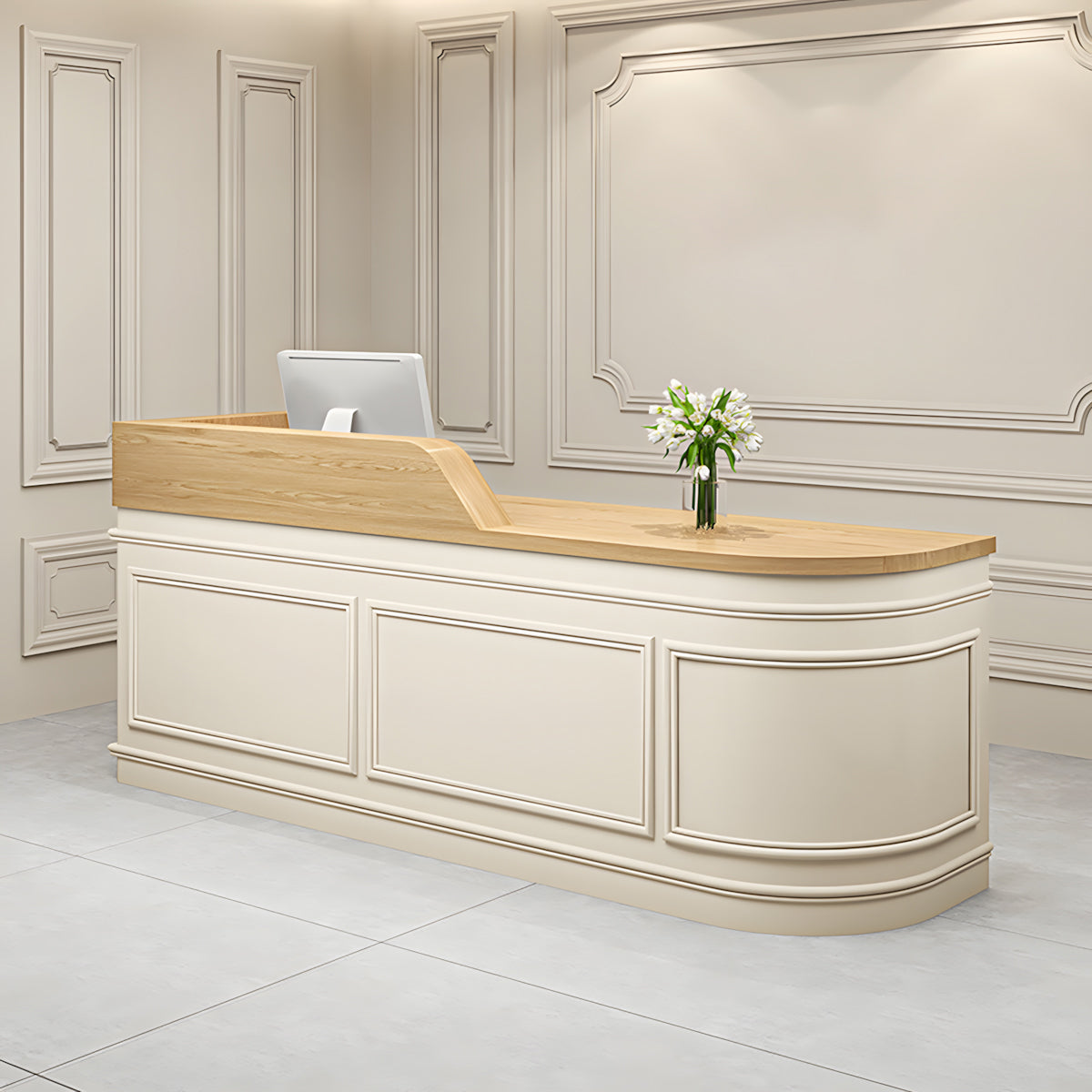 Modern Reception Desk with Storage Drawers for Clothing Store& Boutique Front