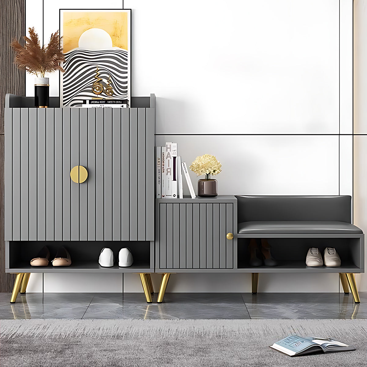 Shoe Storage Cabinet with Scratch-Resistant, Multi-Functional & CARB-Compliant for Bedroom