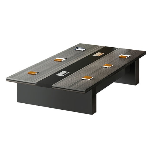 Luxury Long Office Conference Table with Side Storage Ziamsya
