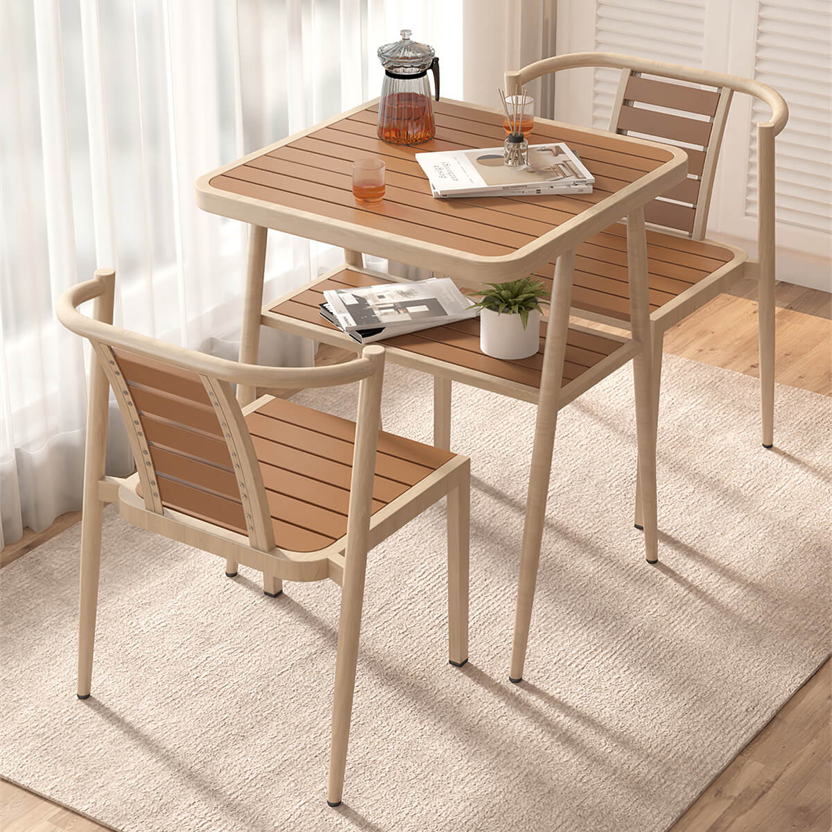 High and Low Chairs Outdoor Table and Chair Set