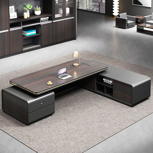 Luxury L-Shaped Boss Executive Desk with Lockable Drawers Zimasya