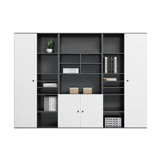 Modern L-Shaped Executive Desk with Side Storage & Modesty Panel zimasya