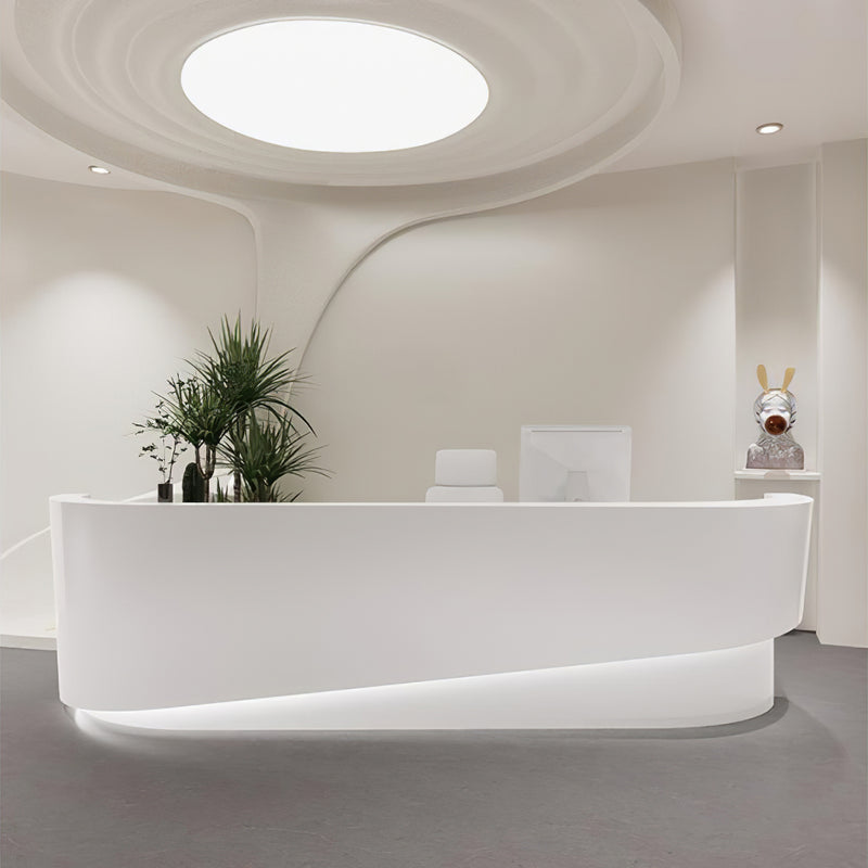 Modern Beauty Salon Curved Reception Desk Store Checkout