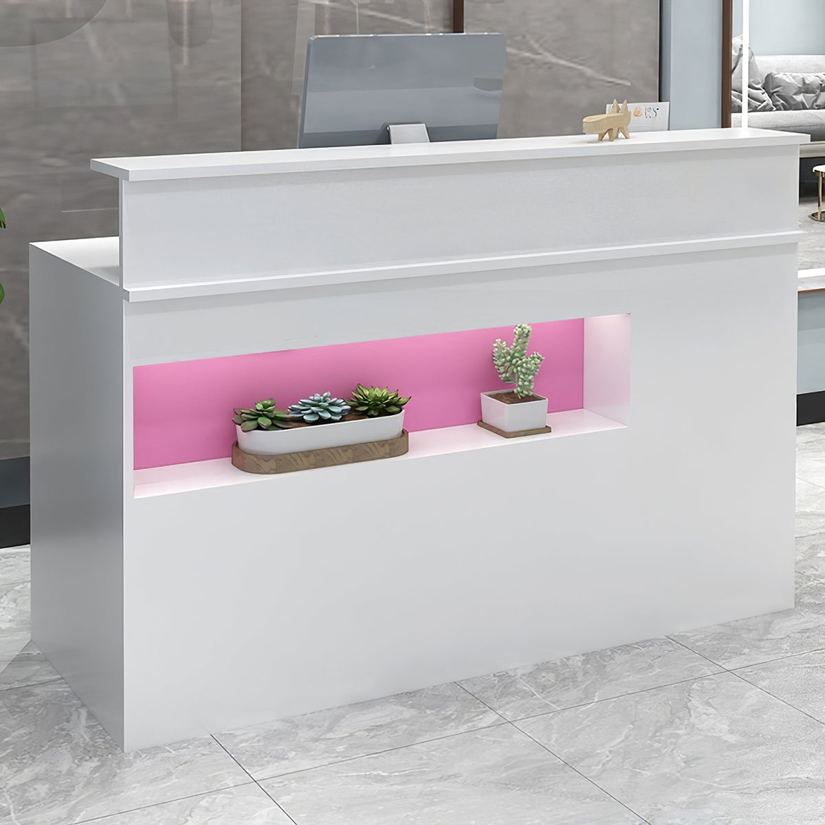 Minimalist Small Clothing Store Cashier Counter with Desktop Barrier