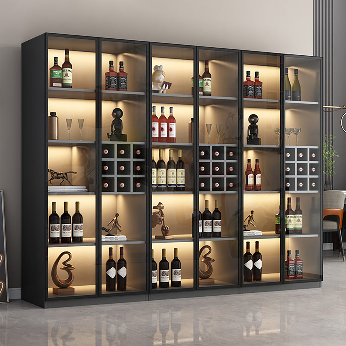 Storage Cabinet with Glass Top, Push-to-Open & Scratch-Resistant for Home Office