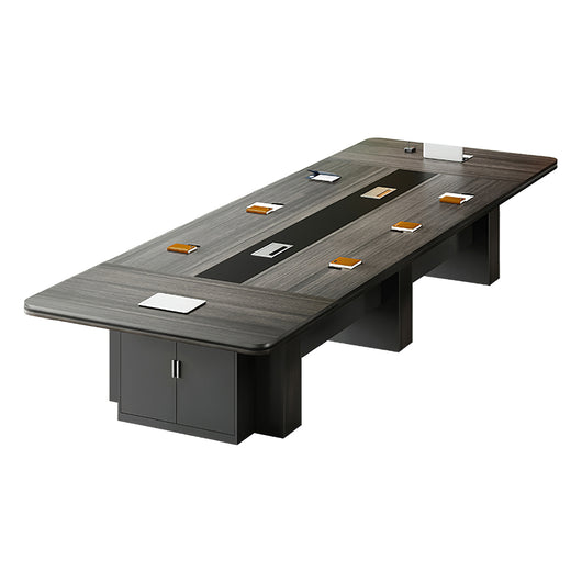 Luxury Long Office Conference Table with Side Storage Ziamsya