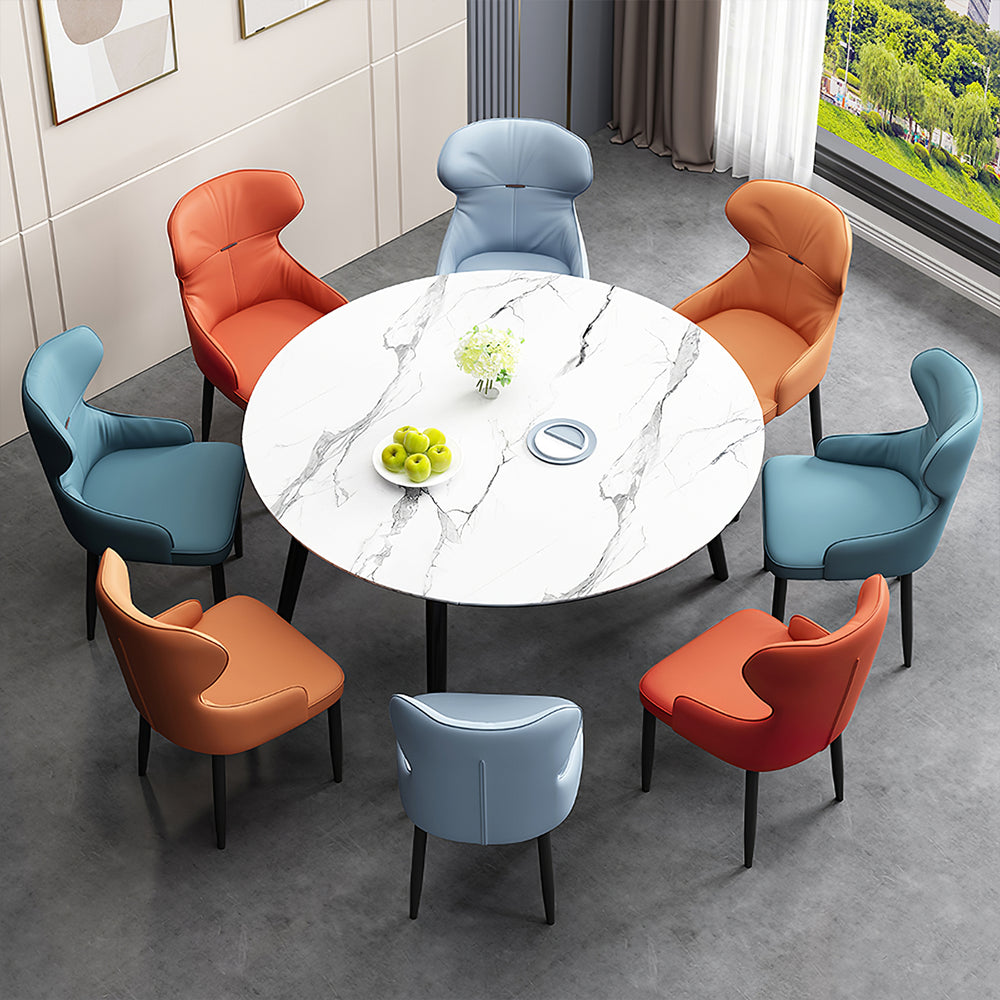 Modern Metal Legs High-Back Dining Chair for Kitchen