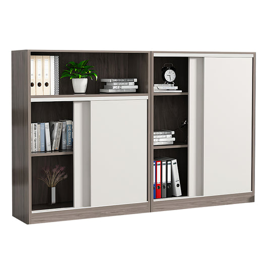 Wooden Office Small File Storage Cabinet with Sliding Doors Zimasya