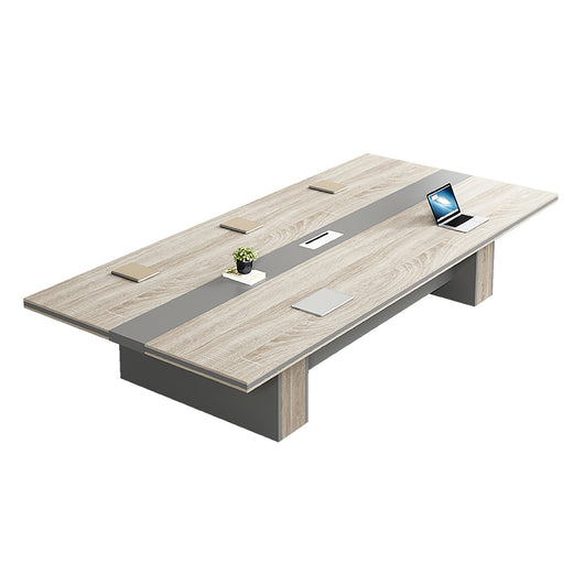 Luxury Long Office Conference Table with Side Storage Ziamsya