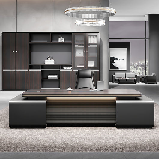 Luxury L-Shaped Boss Executive Desk with Lockable Drawers Zimasya
