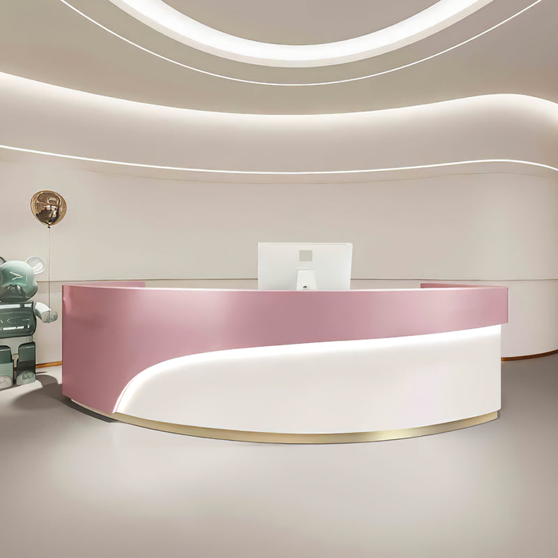 Luxury Semi-Circular Beauty Salon Reception Desk with Counter