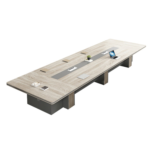 Luxury Long Office Conference Table with Side Storage Ziamsya