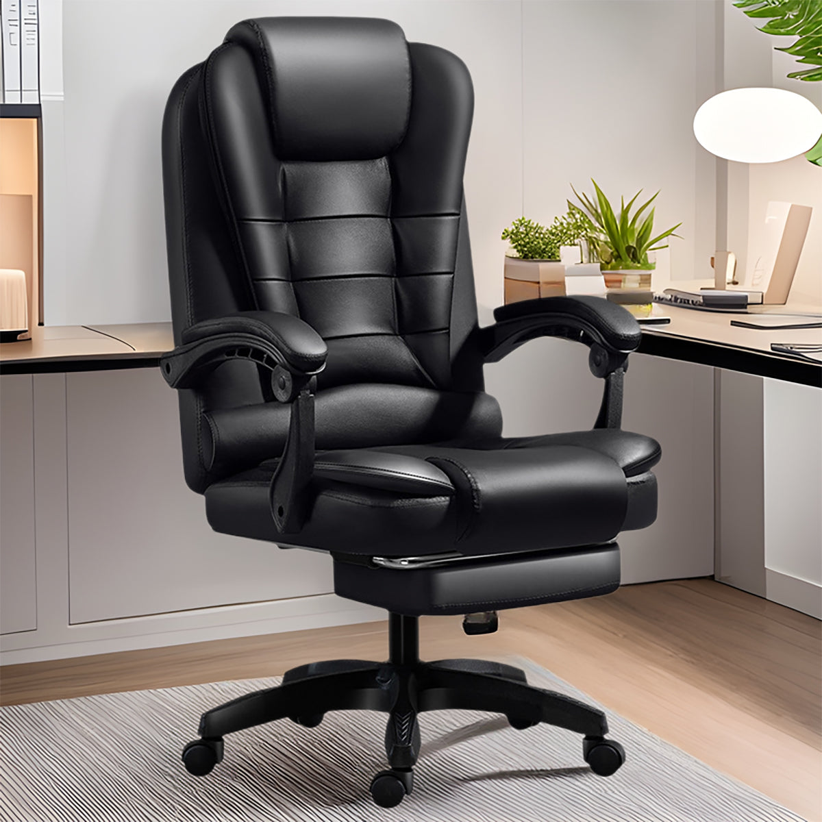Ergonomic Swivel Computer Chair with Massage & Adjustable Tilt for Home ...
