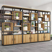 Minimalist floor standing living room partition storage shelves front view