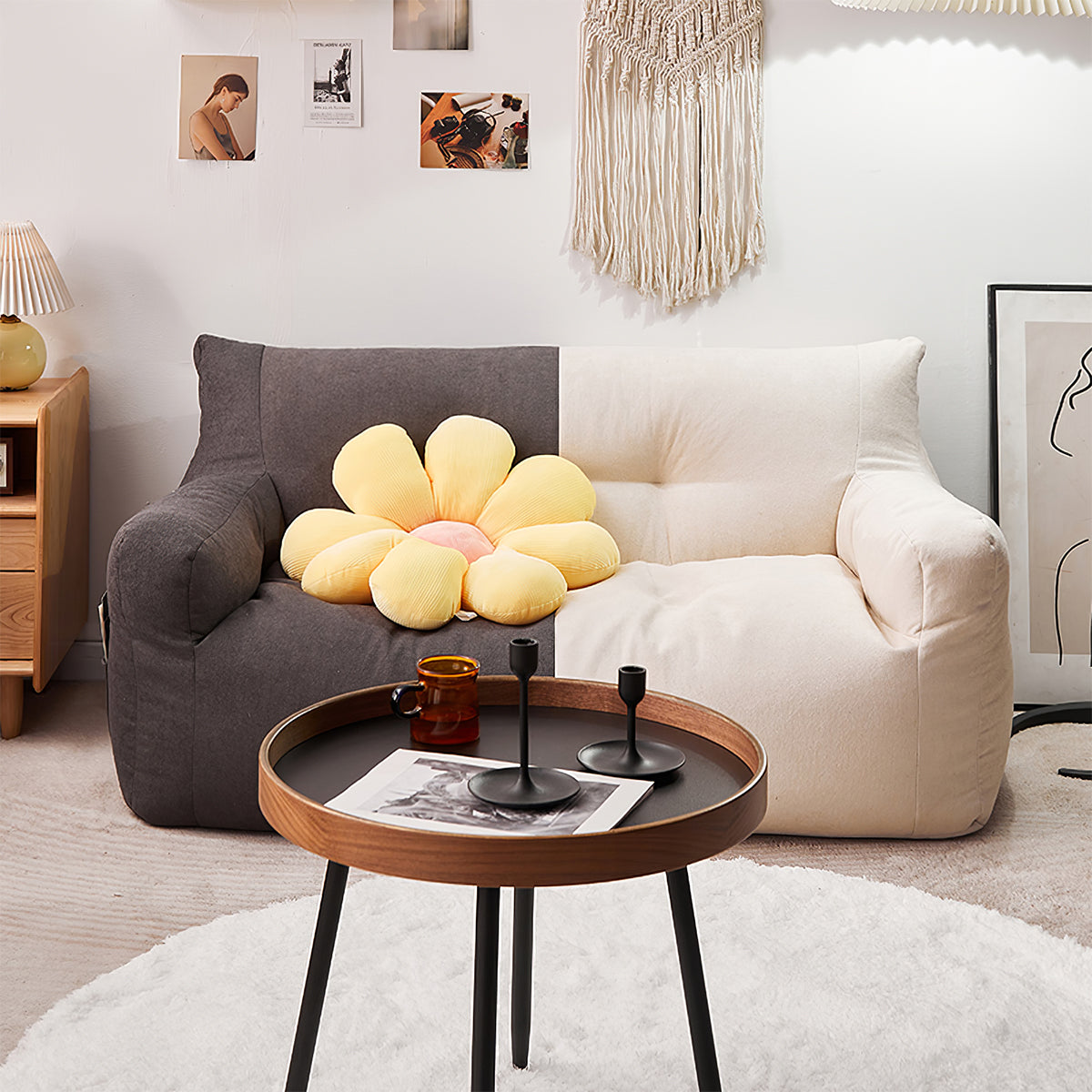 Minimalist Apartment Bedroom Soft Love Seat with Easy to Move