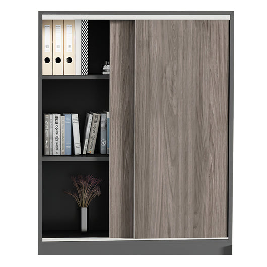 Wooden Office Small File Storage Cabinet with Sliding Doors Zimasya