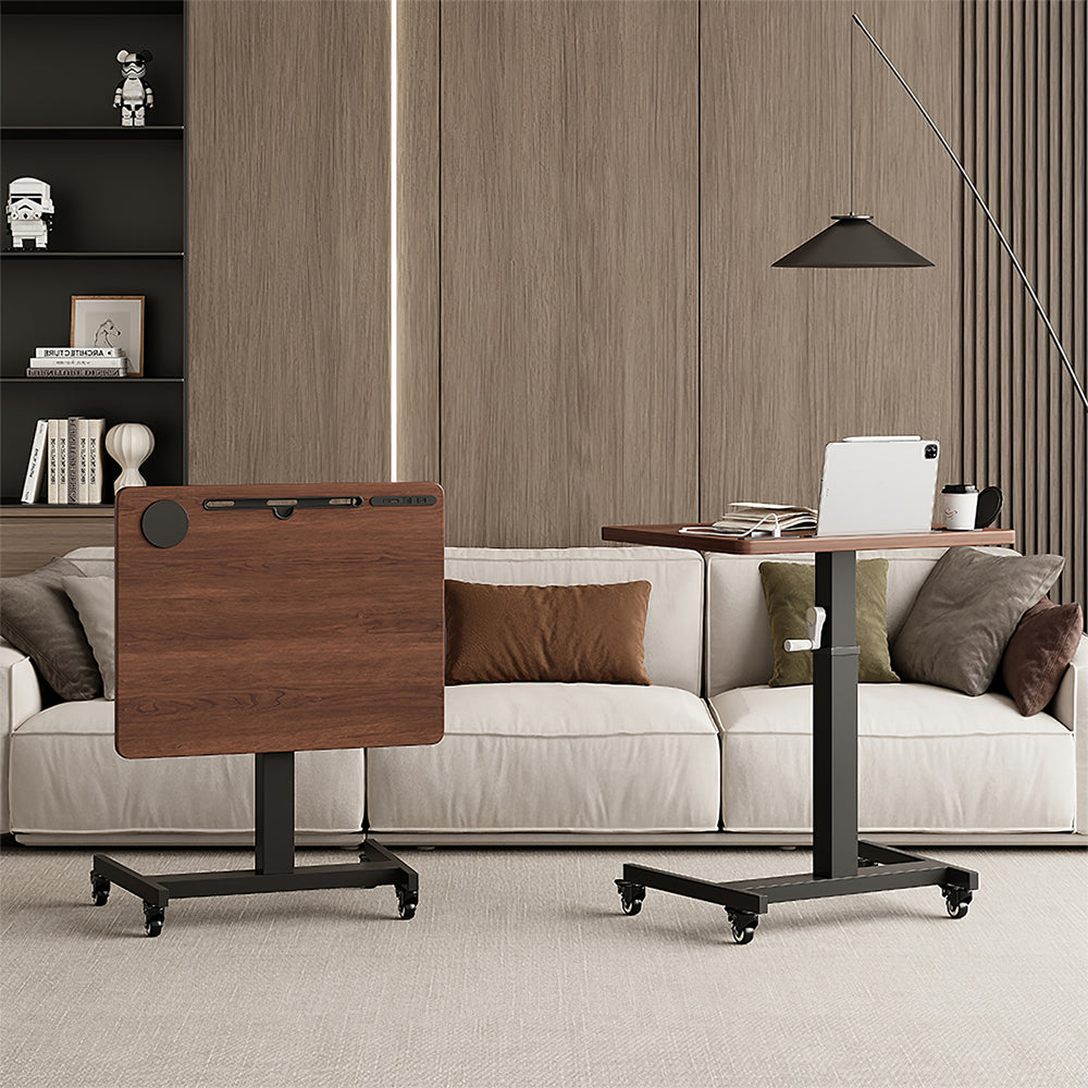 Portable Mobile Standing Desk with Adjustable Height and Foldable Design
