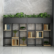 Multi-functional iron frame divider storage shelf detail close-up