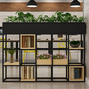 Multi-functional iron frame divider storage shelf detail close-up