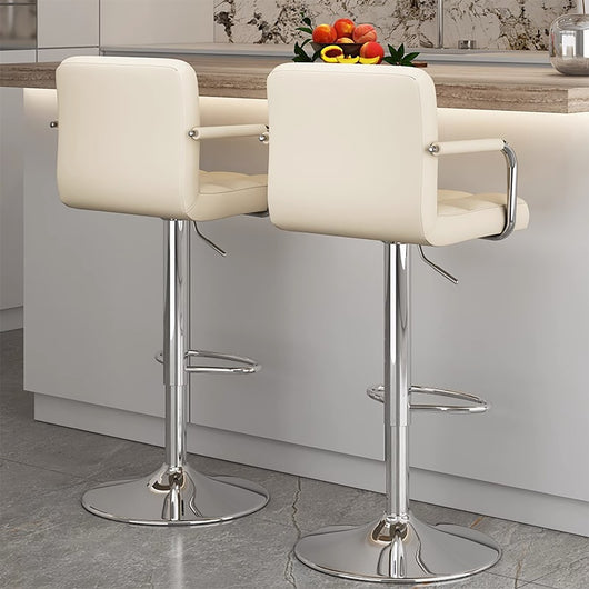 Adjustable Bar Stool with Backrest & Swivel for Commercial and Home Zimasya