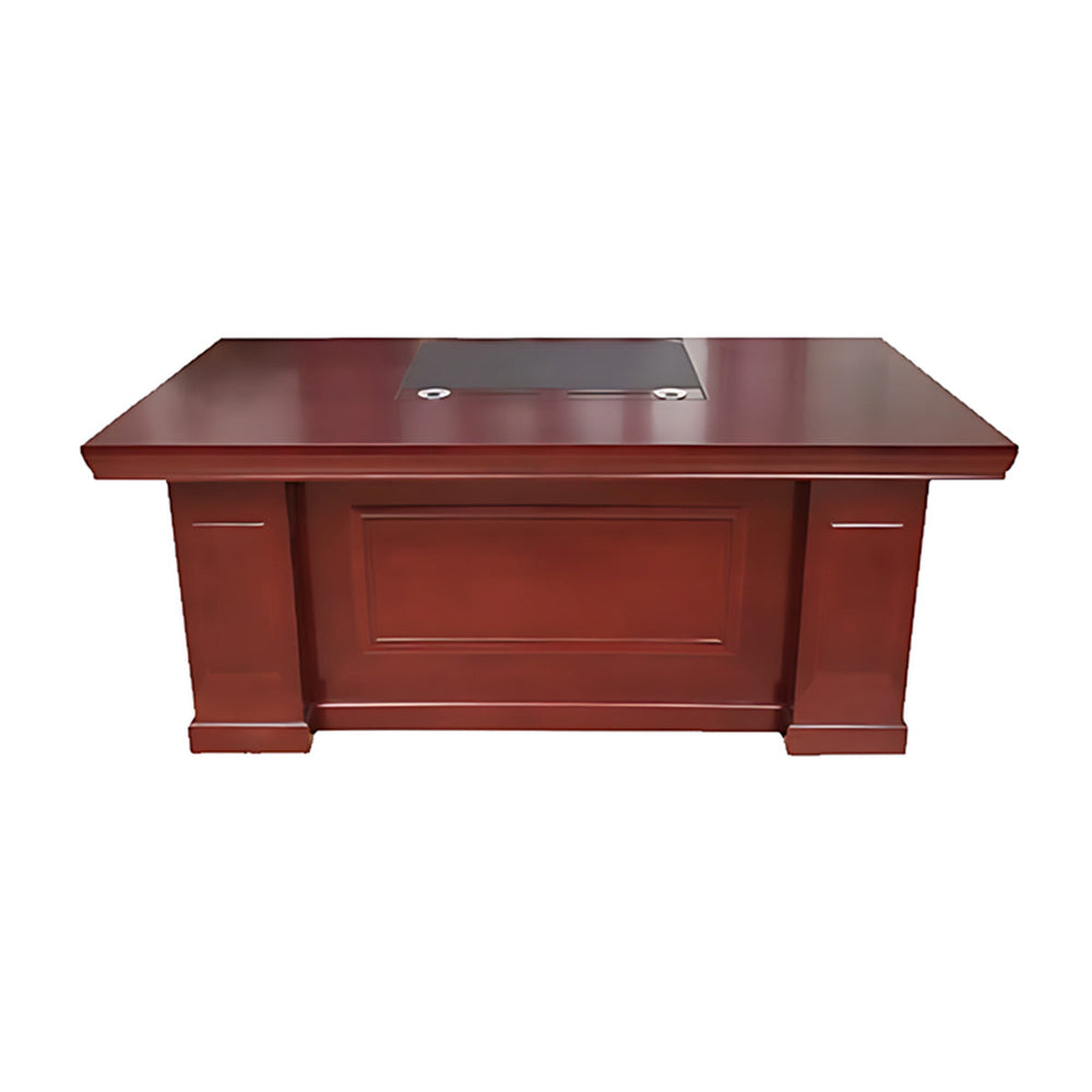 Executive Desk, Desk Without Side Cabinet, Simple Modern Solid Wood Curved Executive Desk Office Writing Desk finish, L63" x W31" x H30", for reception...