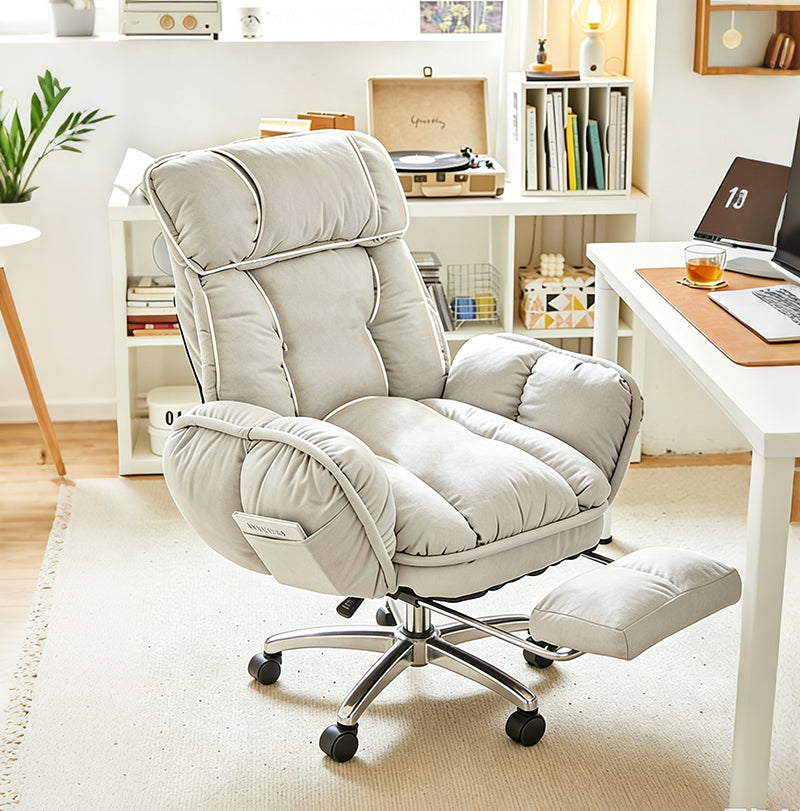 Modern Adjustable Computer Chair with Armrests & Footrest for Home