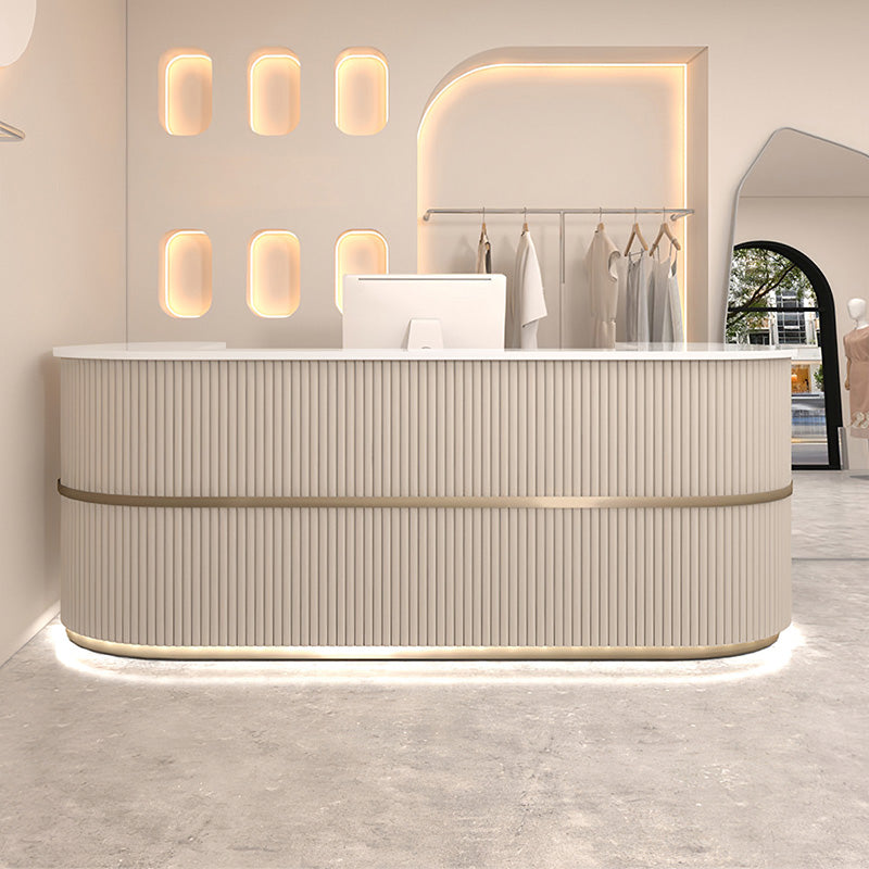 Stylish Semi-Circular Curved Reception Desk for Salon and Clothing Store