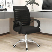 Ergonomic office chair front view with breathable mesh back and adjustable lumbar support
