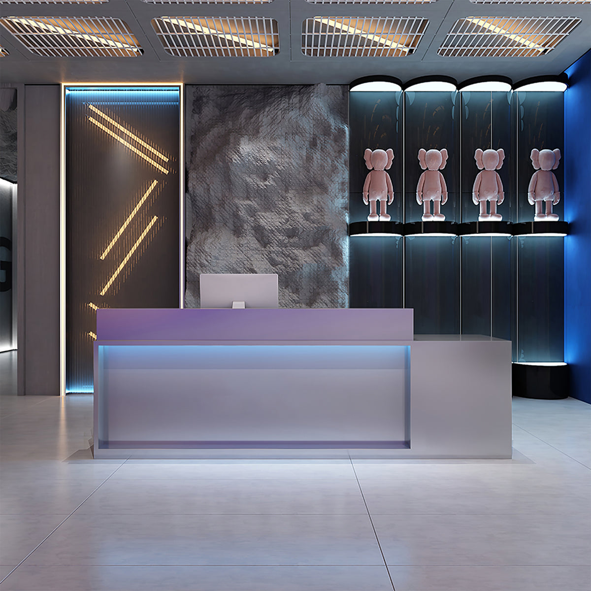 Stainless Steel Reception Desk with Storage for Trendy Clubs & Offices ...