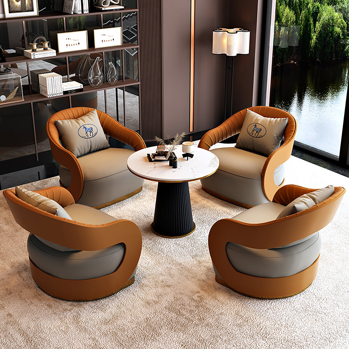 Luxury Business Sofa with Armrests & Backrest for Office Lobby or Waiting Area