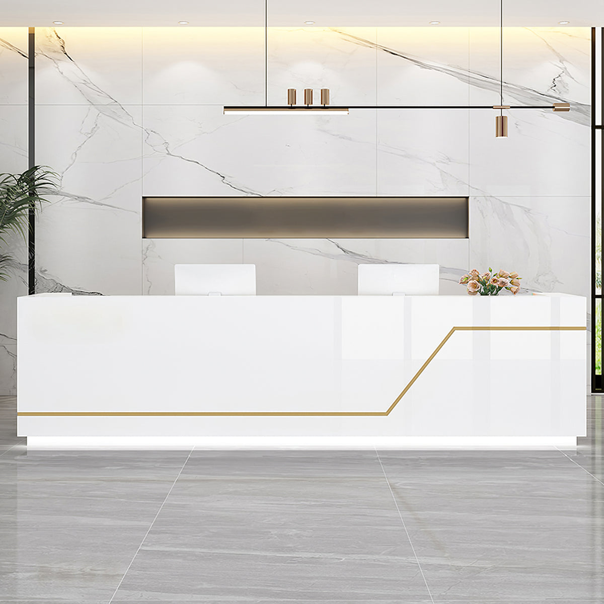 Modern Office Front Desk Reception Desk with Keyboard Tray