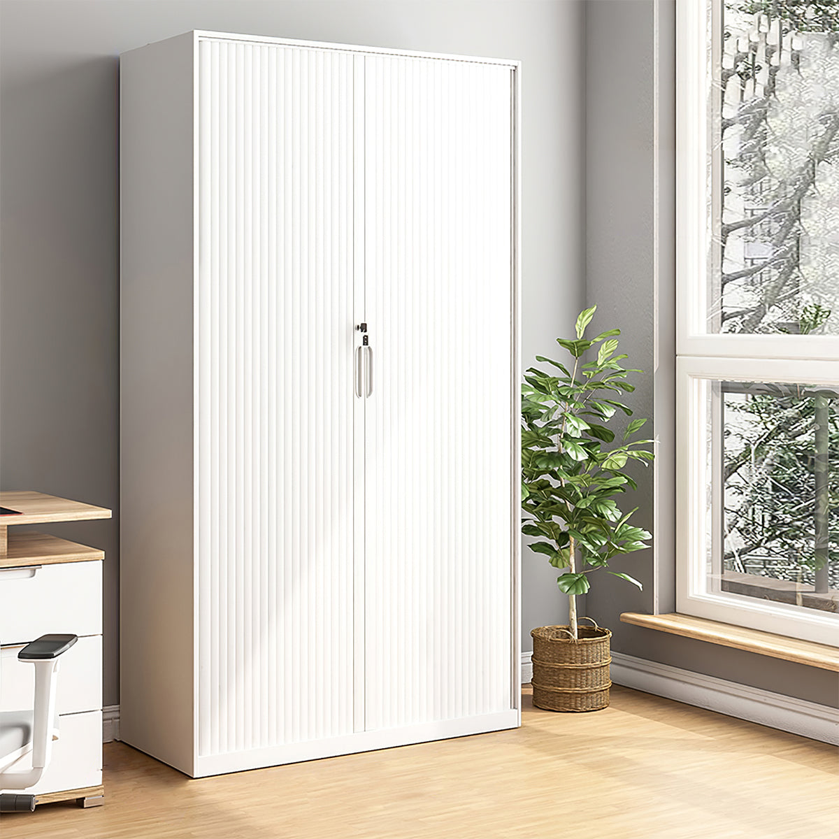 Multifunctional Steel Sliding Tambour Door Filing Cabinet for Office