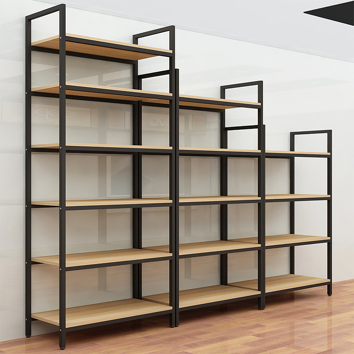 Minimalist Steel Frame Multi-Tier Display Shelf for Retail Stores & Home