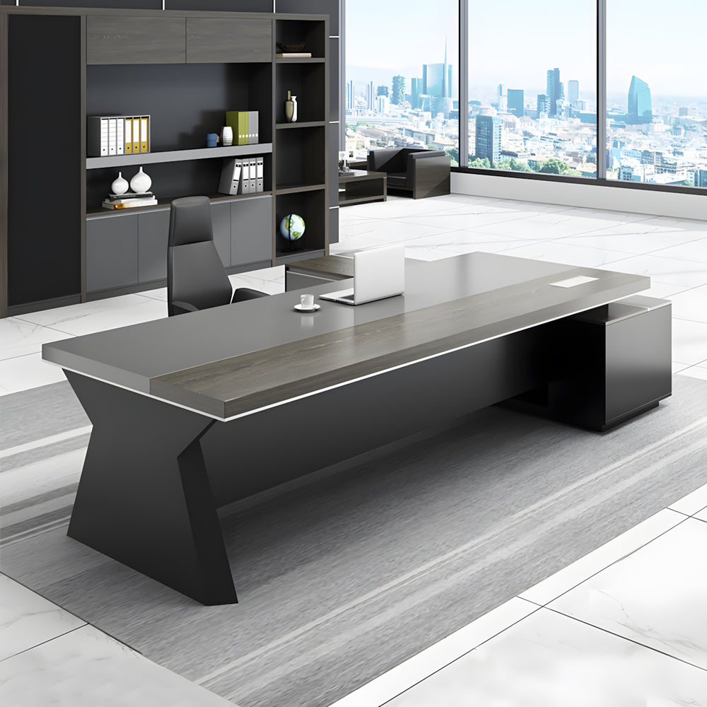 Minimalist L-Shaped Executive Desk for Office with Drawers