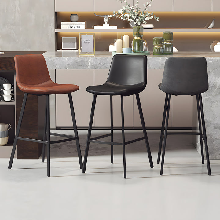 Adjustable Bar Stool with Backrest, Scratch-Resistant & Footrest for Kitchen Island