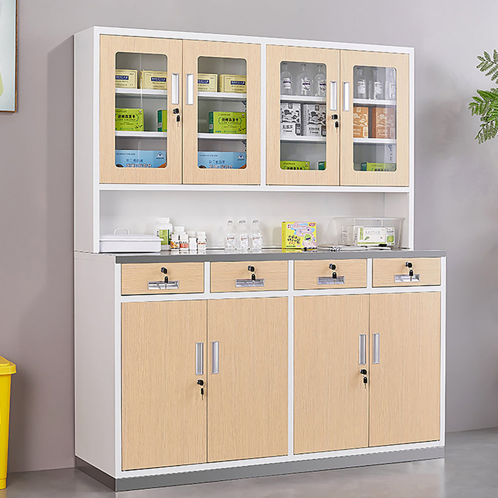 Minimalist Stainless Steel Pharmacy Cabinet with Locking Drawers for Drugstores