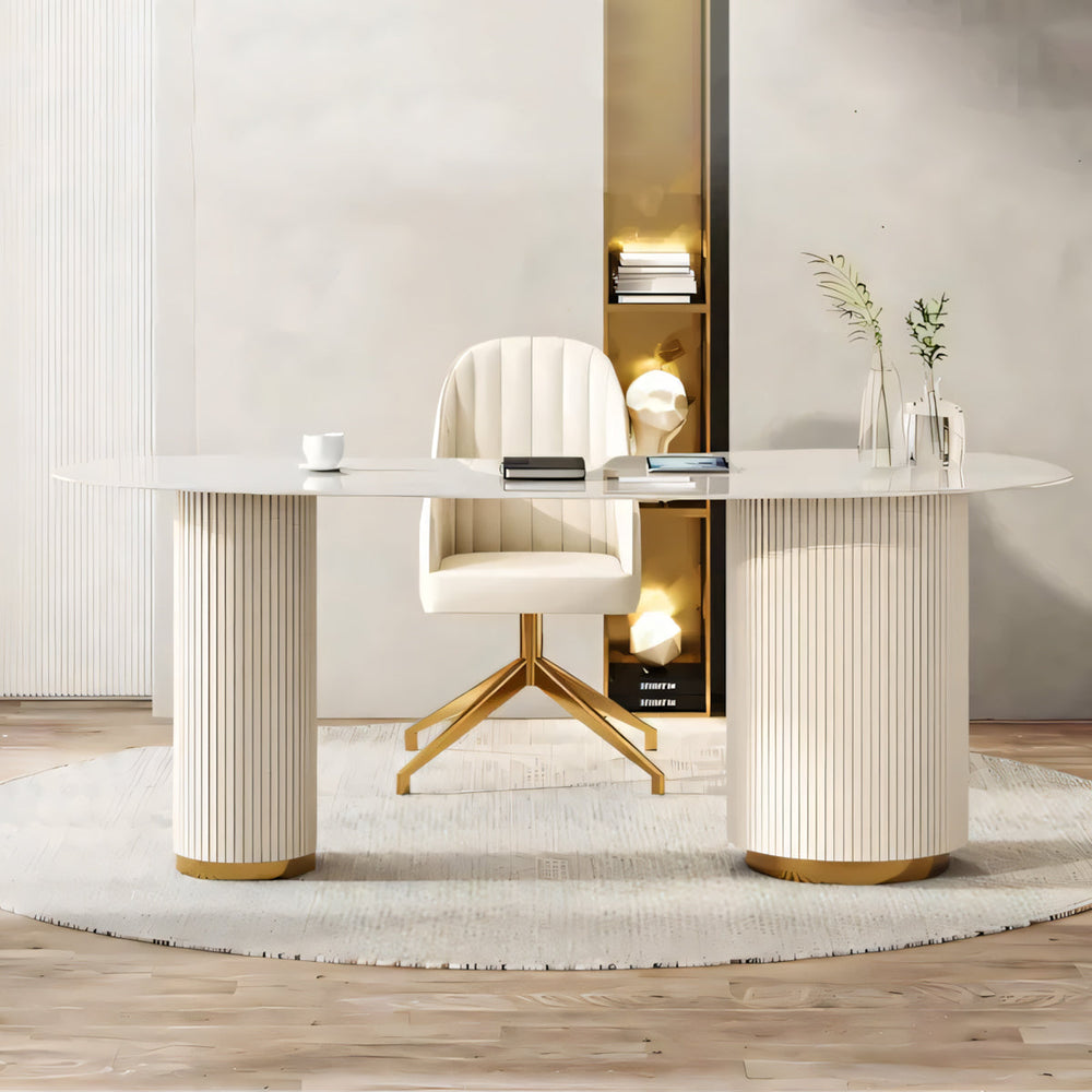 Curved Reception Desk 22-79 in Wide with File Drawers for Salon（Stock Items）