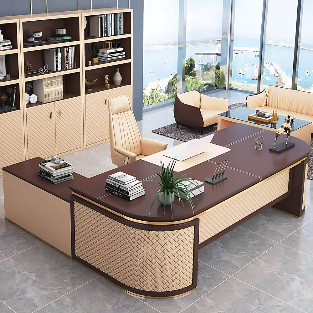 Classic Executive Desk 27–94 in Wide with File Drawers & Metal Base（Stock Items）