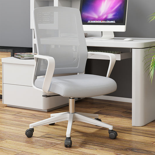Minimalist Mobile Computer Office with Nylon Base and Casters Zimasya