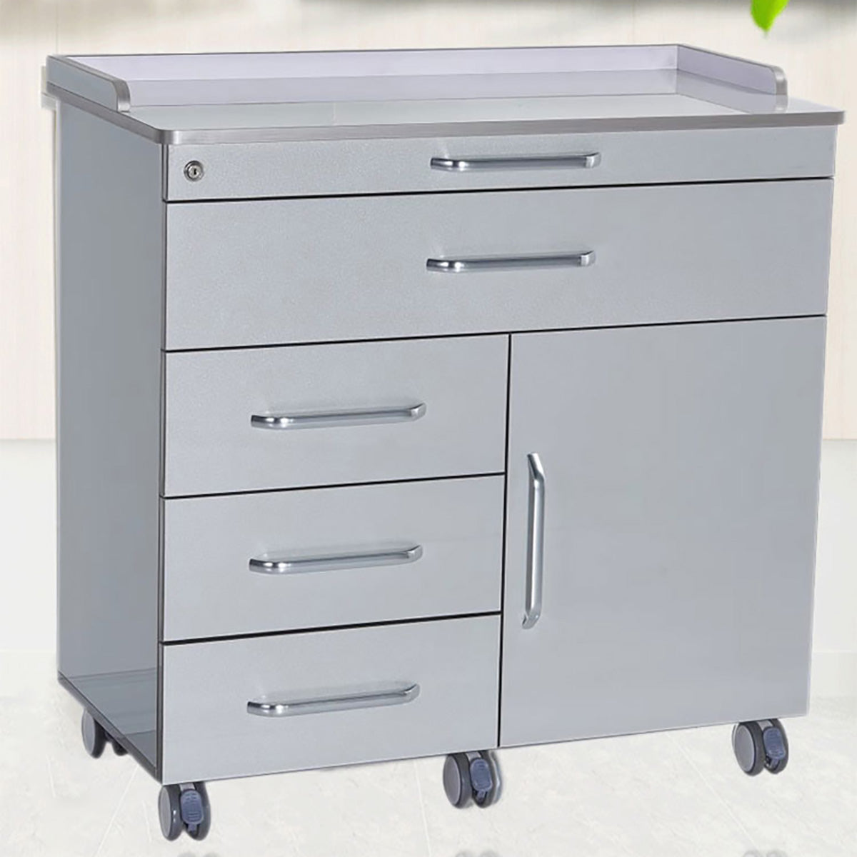 Minimalist Multi-Functional Rolling Storage Cabinet for Dental & Medical Clinic