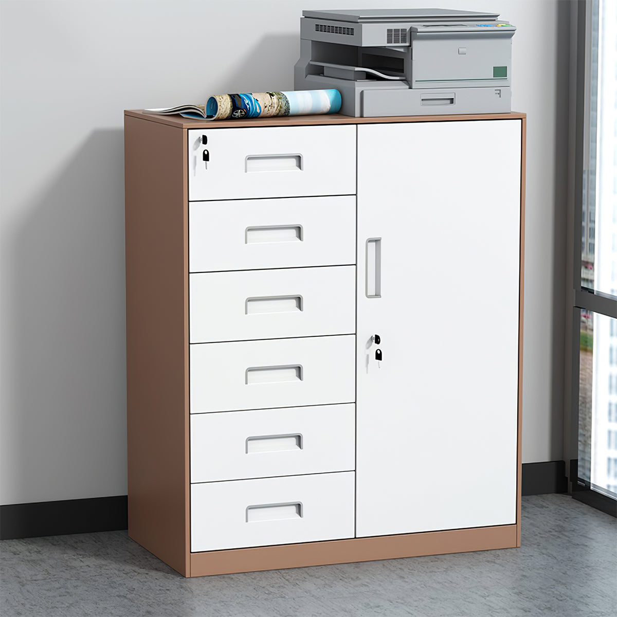Minimalist Steel Office Storage Filing Cabinet with Drawers