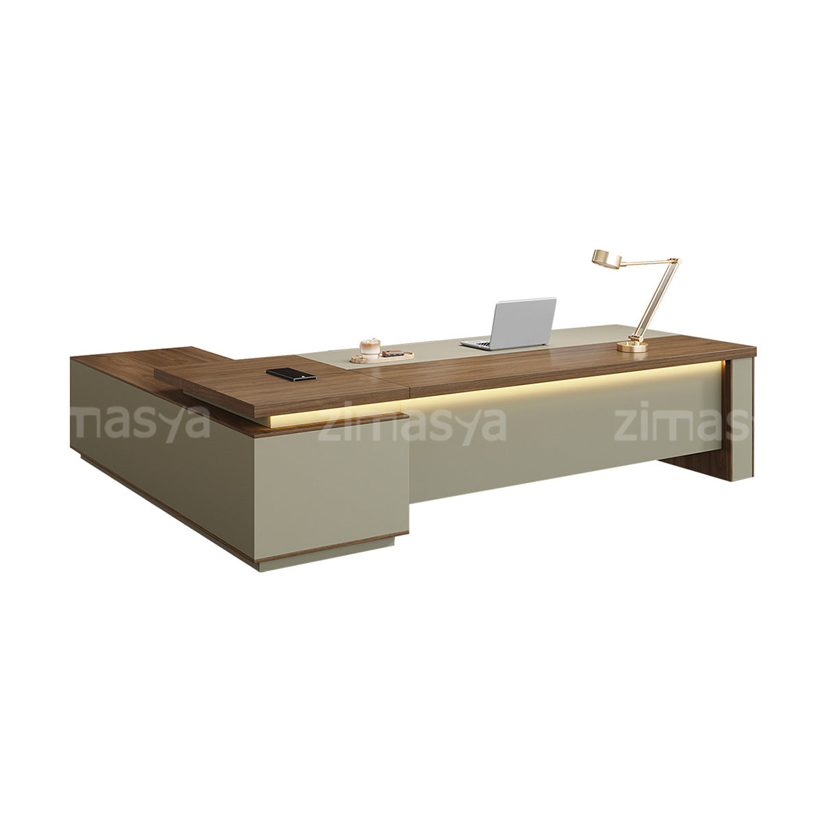L-Shaped Manager's Office Desk – With Lockable Drawers（Stock