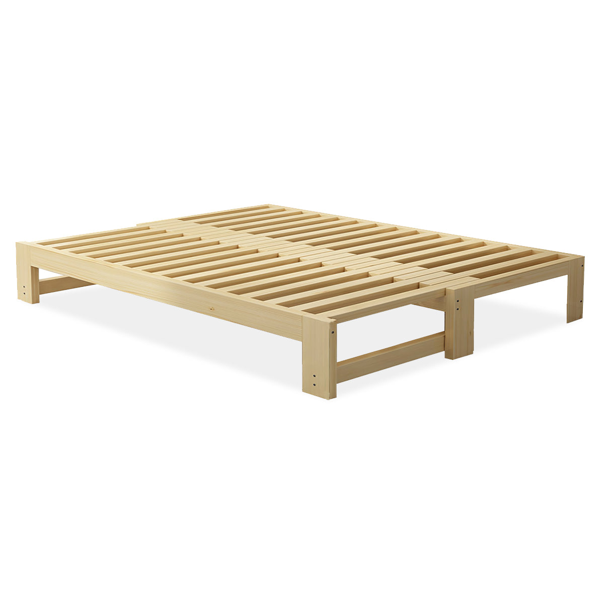Solid Wood Extendable Bed Frame- Adjustable Width for Various Needs ...